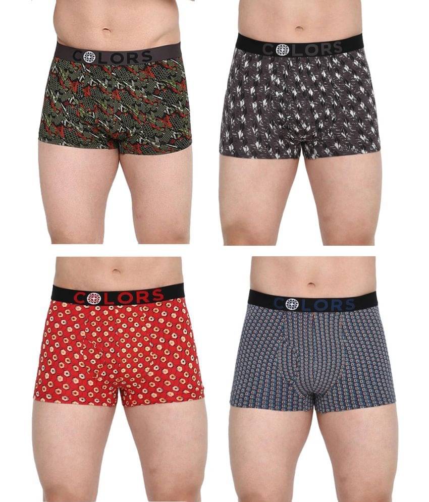 COLORS by Rupa Frontline Multicolor Cotton Men's Trunks ( Pack of 4 ) COLORS by Rupa Frontline Multicolor Cotton Men's Trunks ( Pack of 4 )