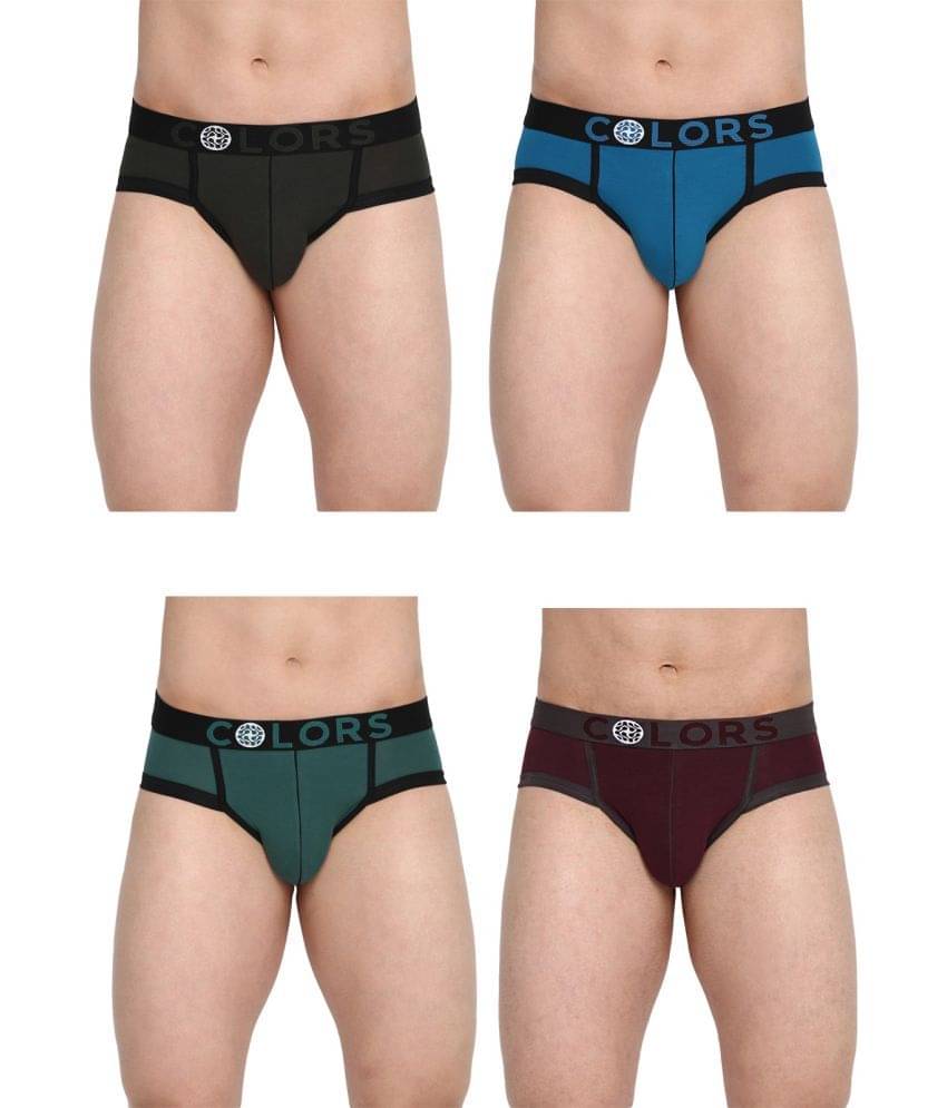 COLORS by Rupa Frontline Multicolor Cotton Men's Briefs ( Pack of 4 ) COLORS by Rupa Frontline Multicolor Cotton Men's Briefs ( Pack of 4 )