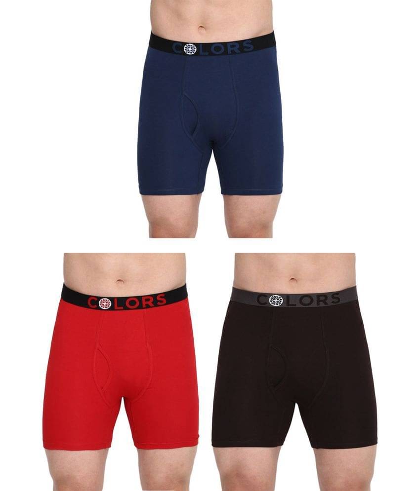 COLORS by Rupa Frontline Multicolor Cotton Men's Trunks ( Pack of 3 ) COLORS by Rupa Frontline Multicolor Cotton Men's Trunks ( Pack of 3 )