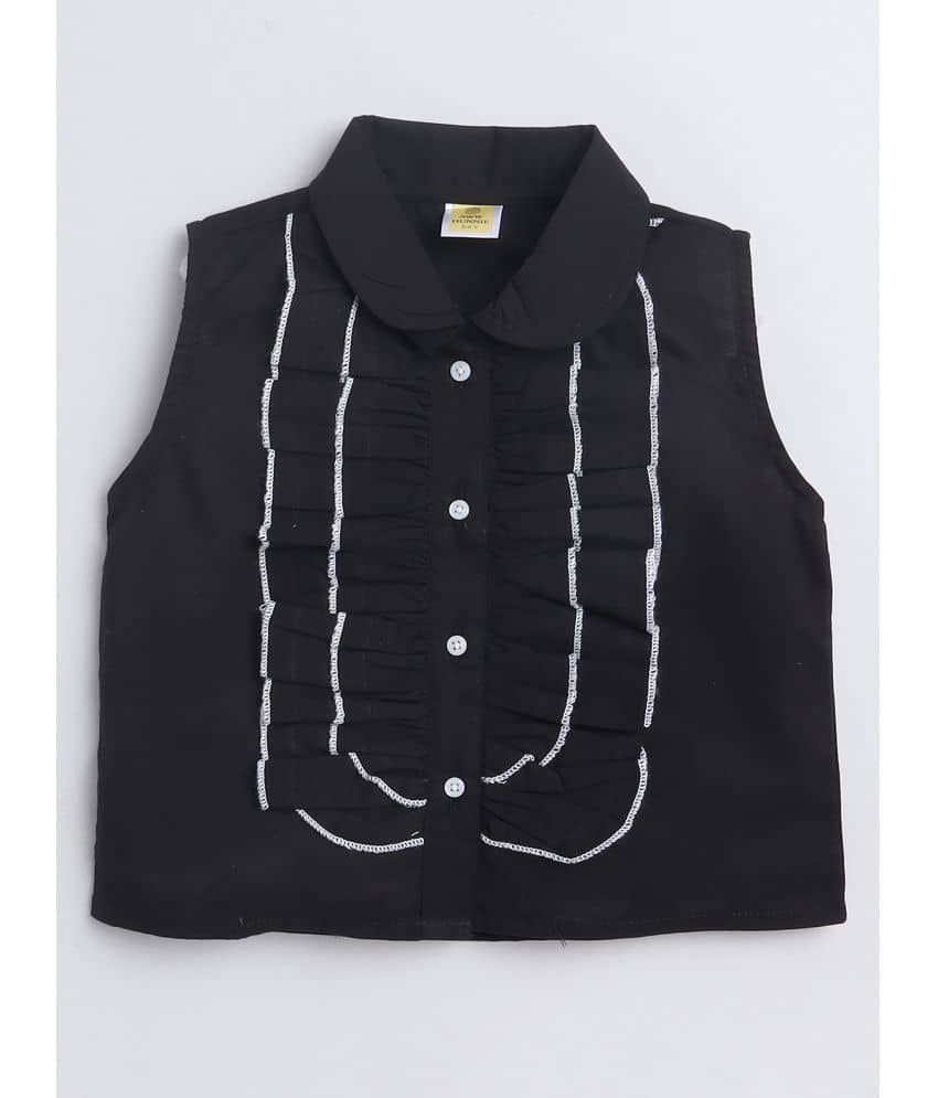 Aww Hunnie Pack of 1 Girls Cotton Shirt ( Black )