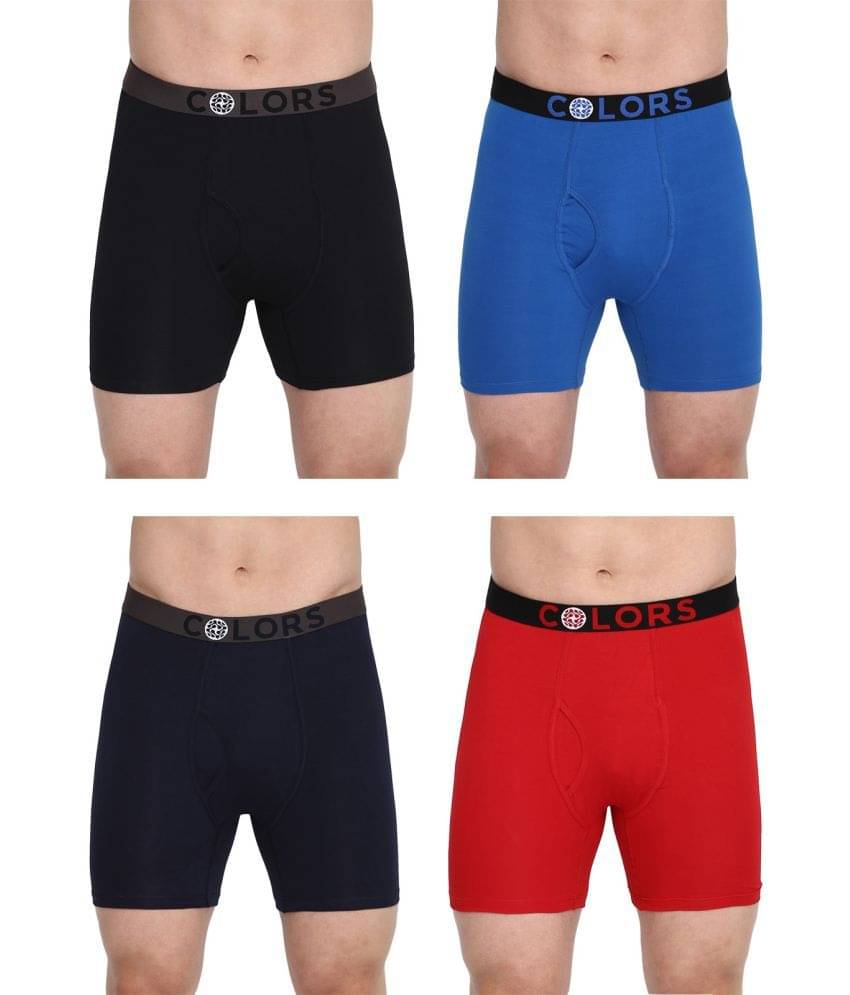 COLORS by Rupa Frontline Multicolor Cotton Men's Trunks ( Pack of 4 ) COLORS by Rupa Frontline Multicolor Cotton Men's Trunks ( Pack of 4 )