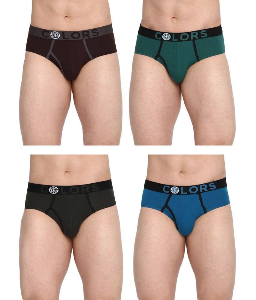COLORS by Rupa Frontline Multicolor Cotton Men's Briefs ( Pack of 4 ) COLORS by Rupa Frontline Multicolor Cotton Men's Briefs ( Pack of 4 )