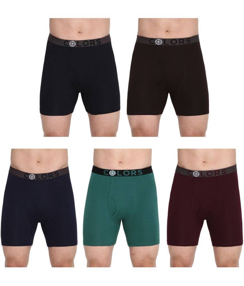 COLORS by Rupa Frontline Multicolor Cotton Men's Trunks ( Pack of 5 ) COLORS by Rupa Frontline Multicolor Cotton Men's Trunks ( Pack of 5 )