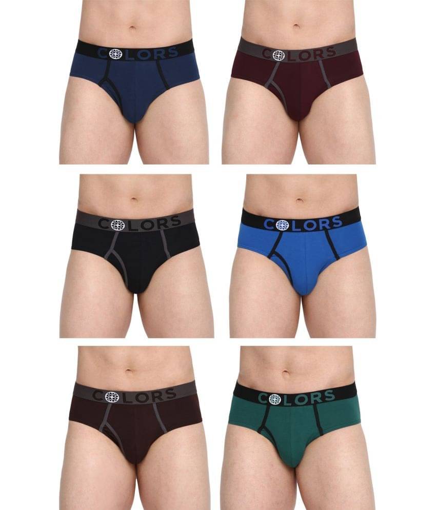 COLORS by Rupa Frontline Multicolor Cotton Men's Briefs ( Pack of 6 ) COLORS by Rupa Frontline Multicolor Cotton Men's Briefs ( Pack of 6 )