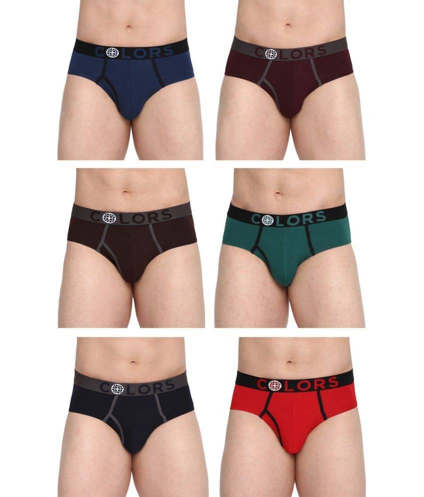 COLORS by Rupa Frontline Multicolor Cotton Men's Briefs ( Pack of 6 ) COLORS by Rupa Frontline Multicolor Cotton Men's Briefs ( Pack of 6 )