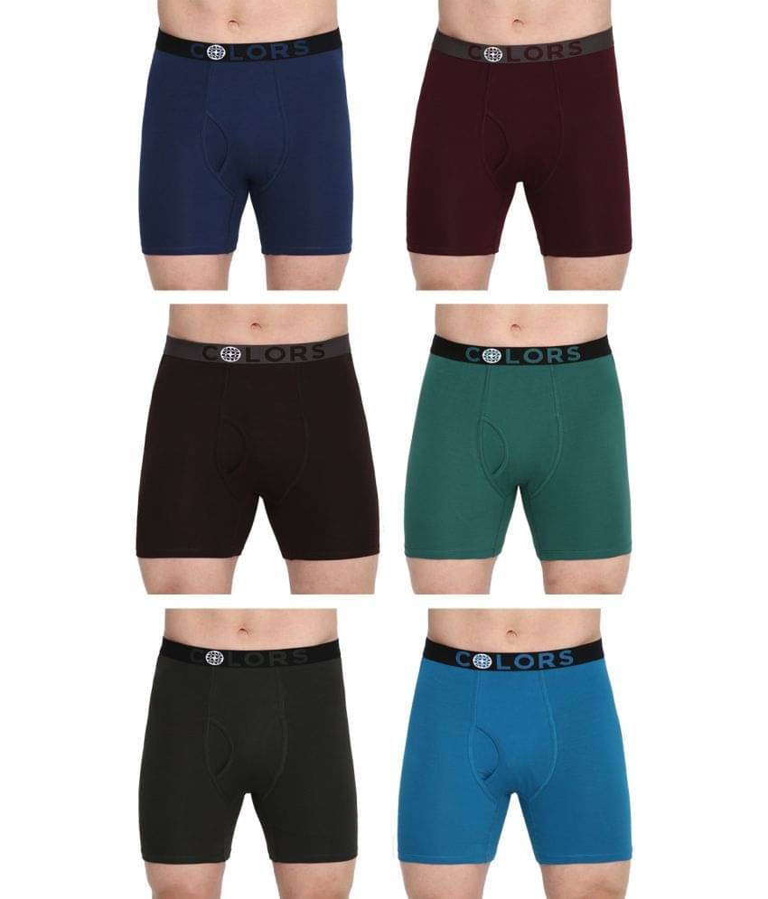 COLORS by Rupa Frontline Multicolor Cotton Men's Trunks ( Pack of 6 ) COLORS by Rupa Frontline Multicolor Cotton Men's Trunks ( Pack of 6 )