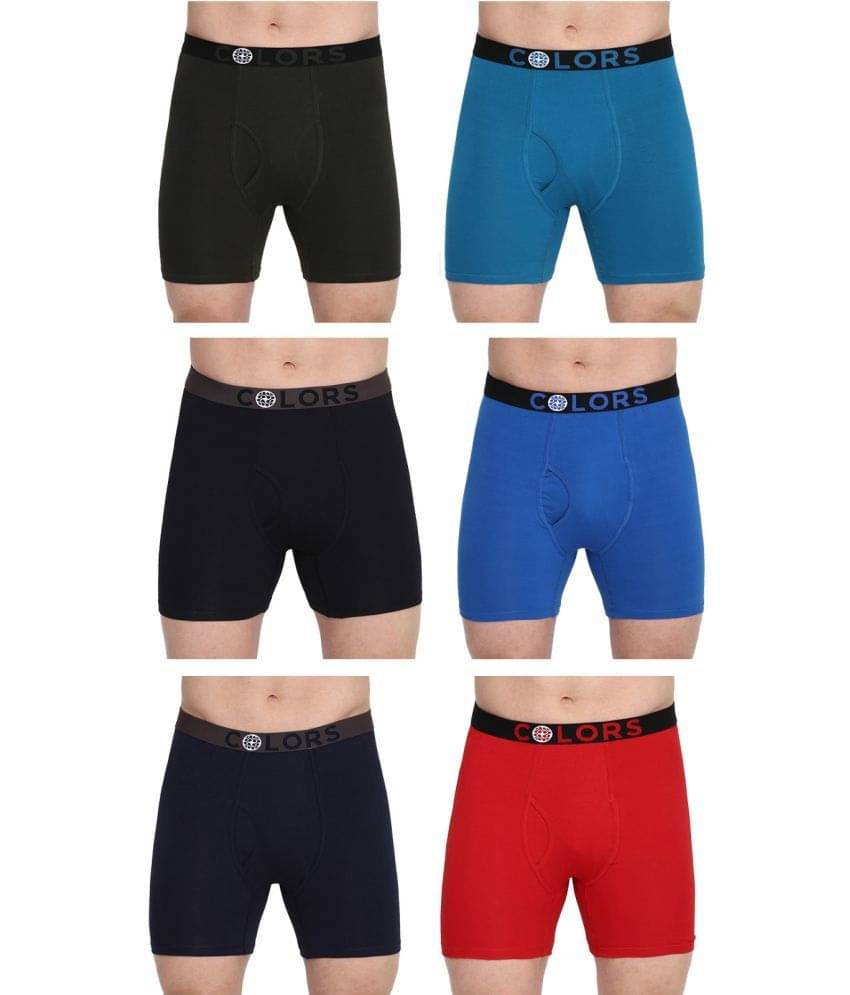 COLORS by Rupa Frontline Multicolor Cotton Men's Trunks ( Pack of 6 ) COLORS by Rupa Frontline Multicolor Cotton Men's Trunks ( Pack of 6 )