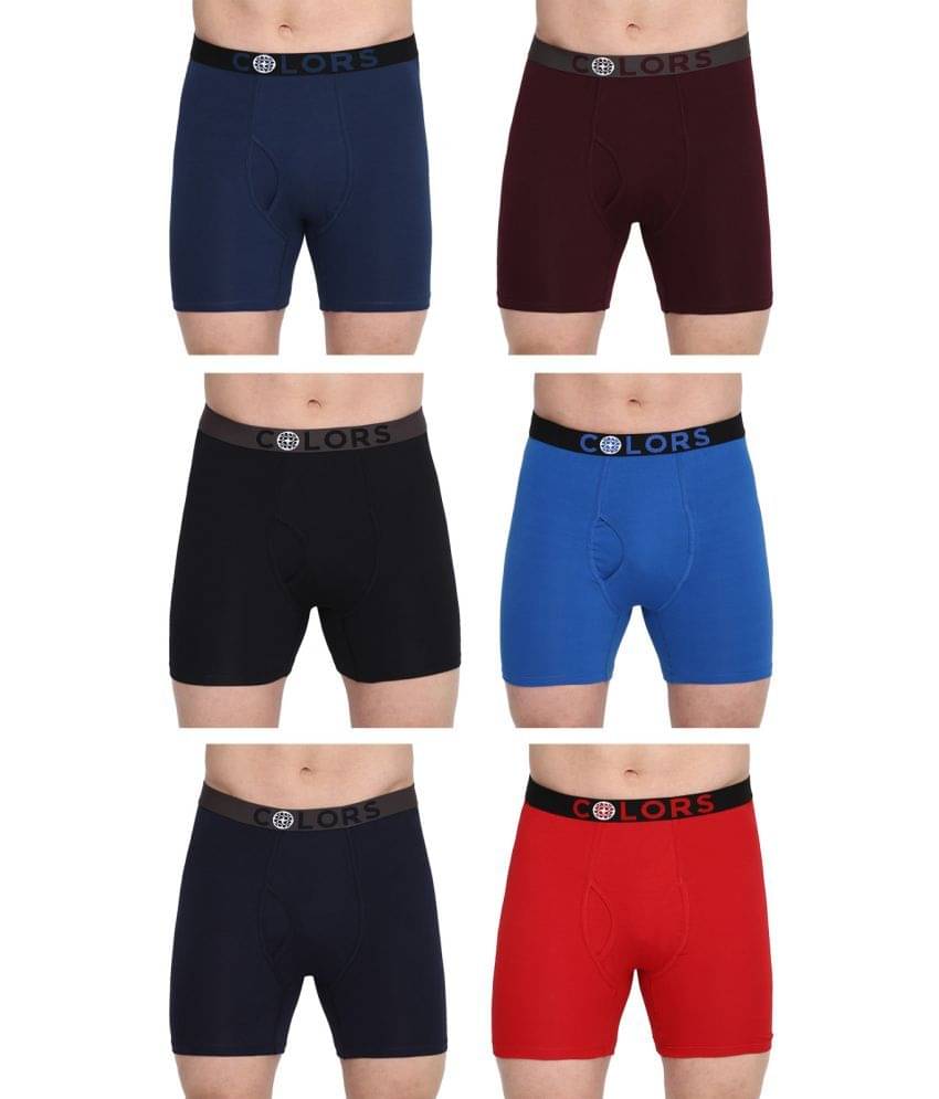 COLORS by Rupa Frontline Multicolor Cotton Men's Trunks ( Pack of 6 ) COLORS by Rupa Frontline Multicolor Cotton Men's Trunks ( Pack of 6 )