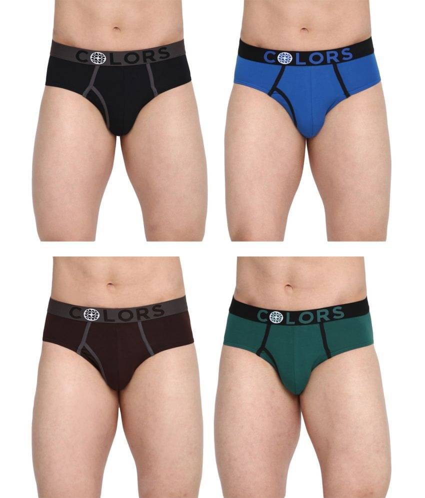 COLORS by Rupa Frontline Multicolor Cotton Men's Briefs ( Pack of 4 ) COLORS by Rupa Frontline Multicolor Cotton Men's Briefs ( Pack of 4 )