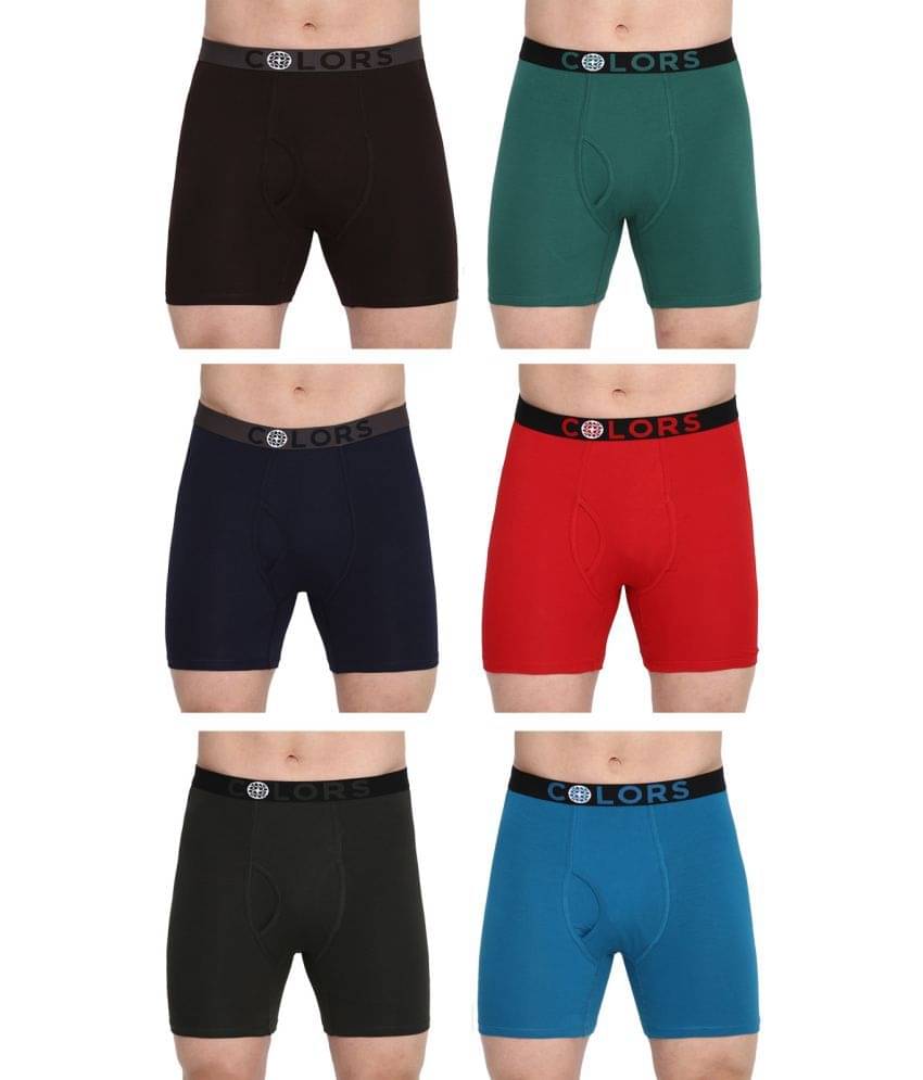 COLORS by Rupa Frontline Multicolor Cotton Men's Trunks ( Pack of 6 ) COLORS by Rupa Frontline Multicolor Cotton Men's Trunks ( Pack of 6 )