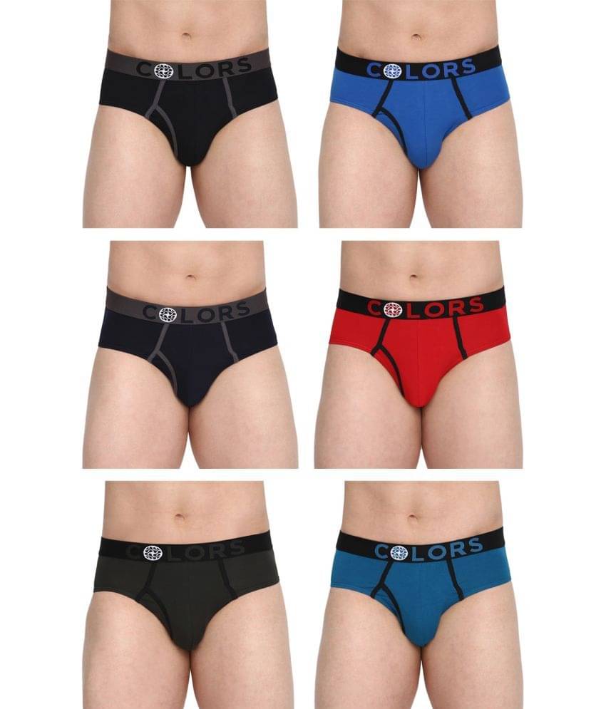 COLORS by Rupa Frontline Multicolor Cotton Men's Briefs ( Pack of 6 )     			COLORS by Rupa Frontline Multicolor Cotton Men's Briefs ( Pack of 6 )