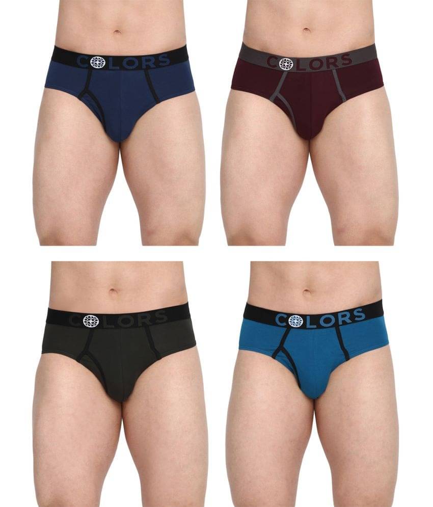 COLORS by Rupa Frontline Multicolor Cotton Men's Briefs ( Pack of 4 ) COLORS by Rupa Frontline Multicolor Cotton Men's Briefs ( Pack of 4 )