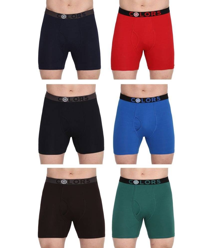 COLORS by Rupa Frontline Multicolor Cotton Men's Trunks ( Pack of 6 ) COLORS by Rupa Frontline Multicolor Cotton Men's Trunks ( Pack of 6 )