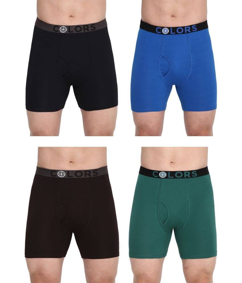 COLORS by Rupa Frontline Multicolor Cotton Men's Trunks ( Pack of 4 ) COLORS by Rupa Frontline Multicolor Cotton Men's Trunks ( Pack of 4 )