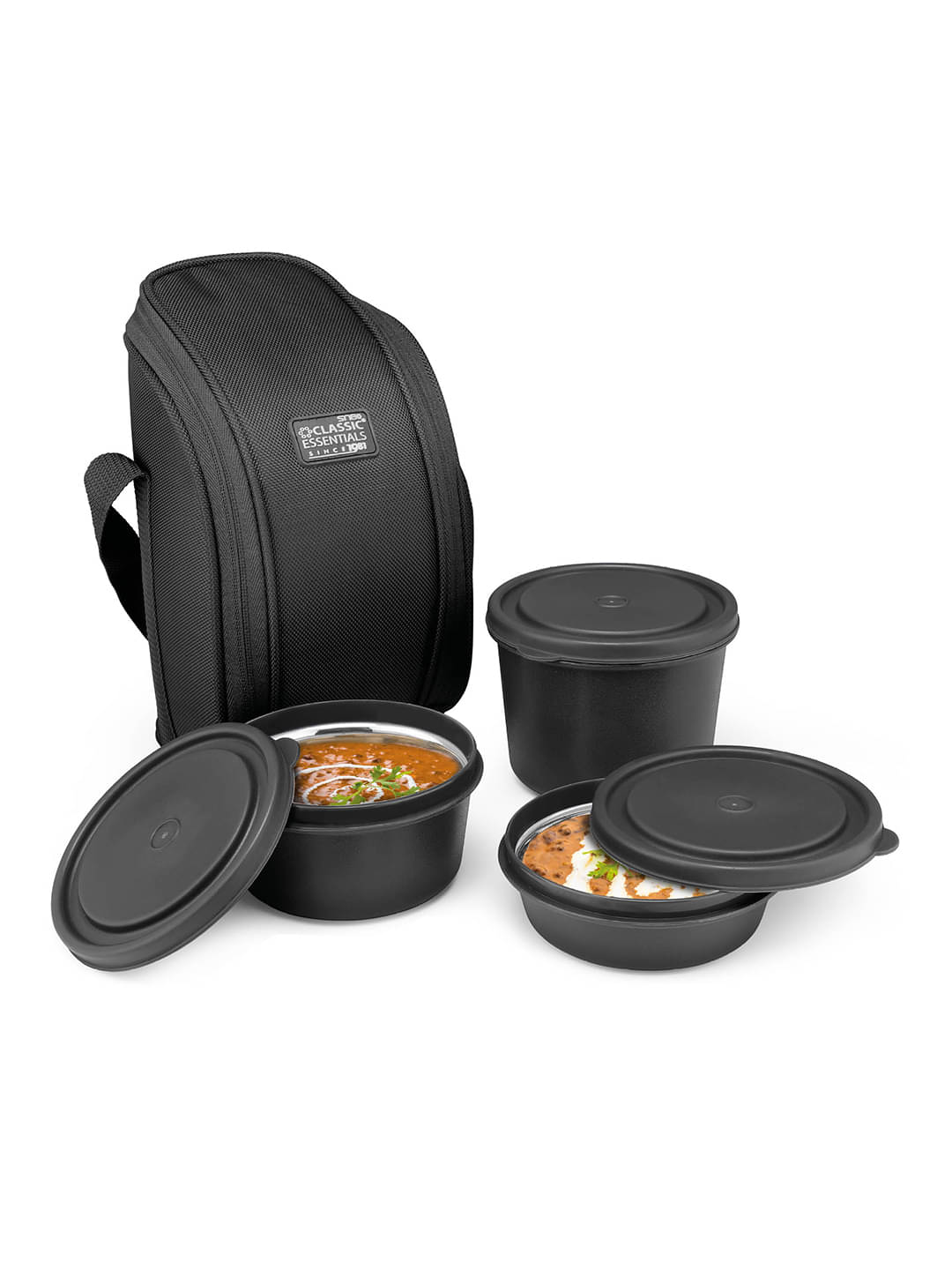     			Classic Essentials 3Container Supreme Lunch Box Stainless Steel Insulated Lunch Box 3 - Container ( Pack of 3 )