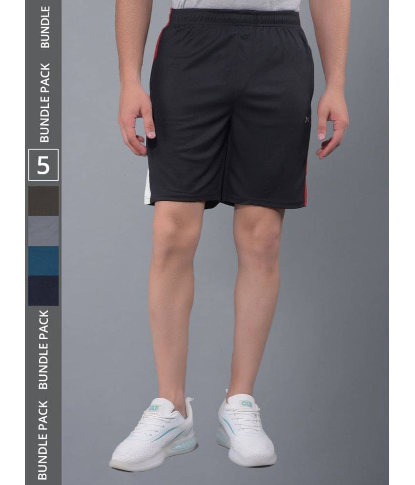 Force NXT Multicolor Polyester Men's Gym Shorts ( Pack of 5 ) Force NXT Multicolor Polyester Men's Gym Shorts ( Pack of 5 )