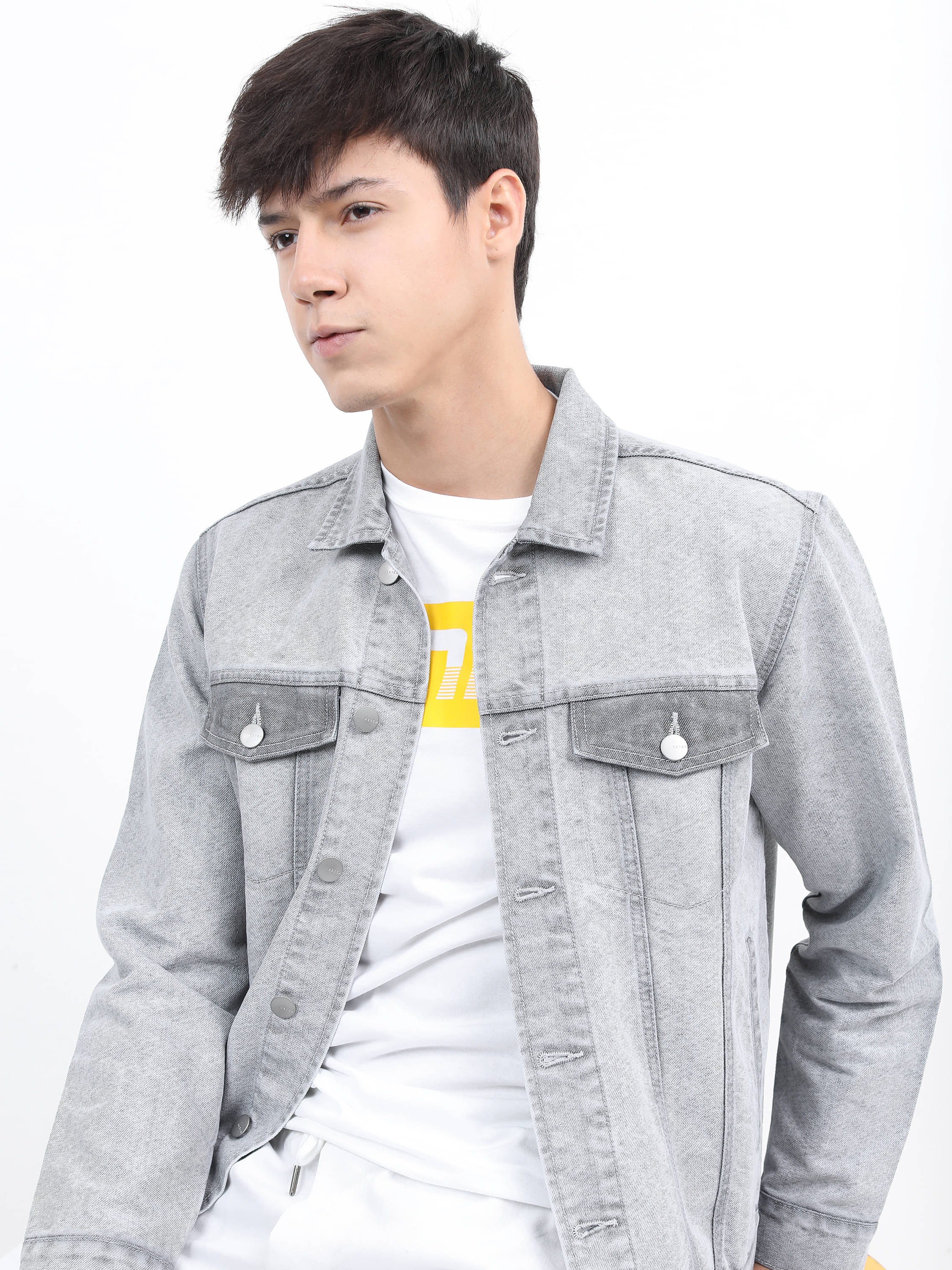 Ketch Cotton Men's Denim Jacket - Grey ( Pack of 1 ) Ketch Cotton Men's Denim Jacket - Grey ( Pack of 1 )