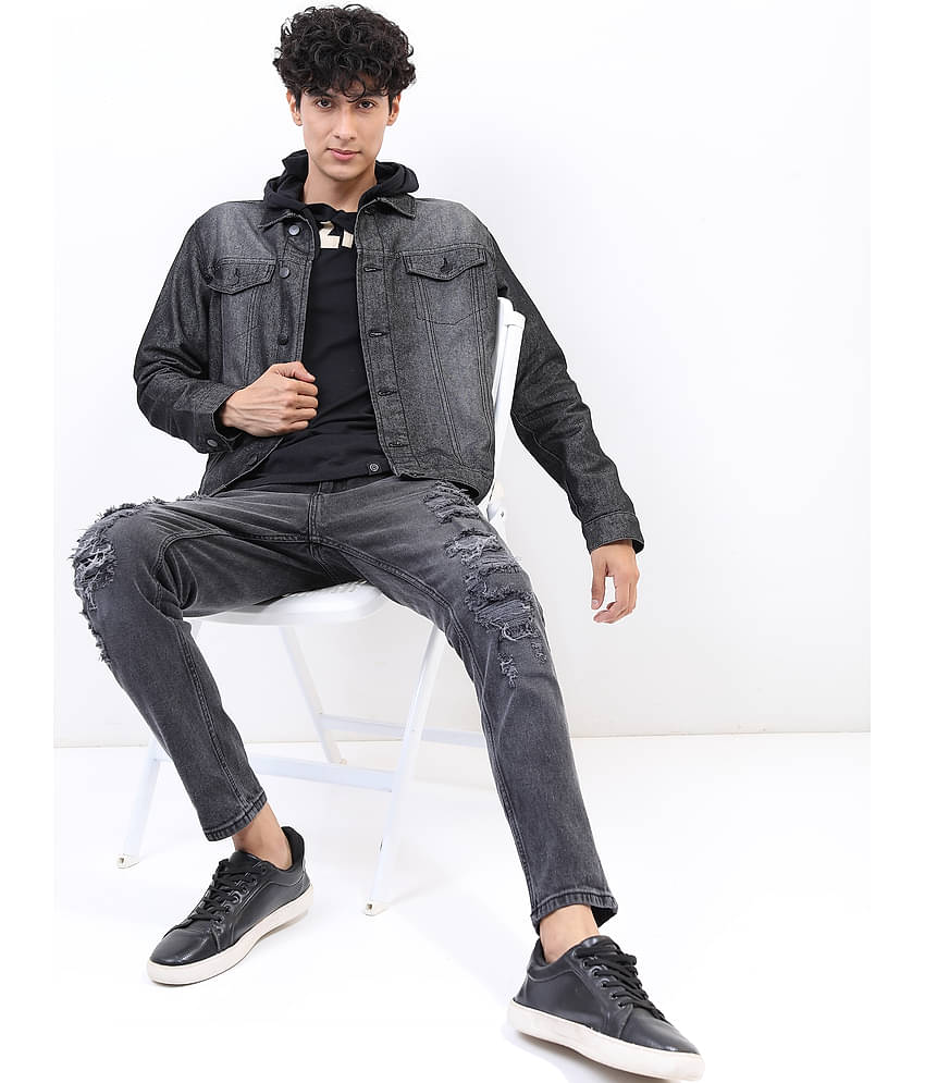 Ketch Cotton Men's Denim Jacket - Black ( Pack of 1 )