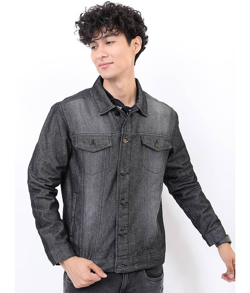 Ketch Cotton Men's Denim Jacket - Black ( Pack of 1 )