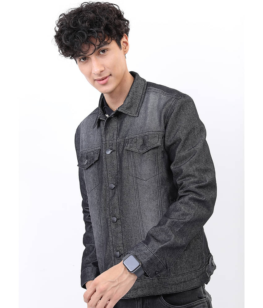 Ketch Cotton Men's Denim Jacket - Black ( Pack of 1 )