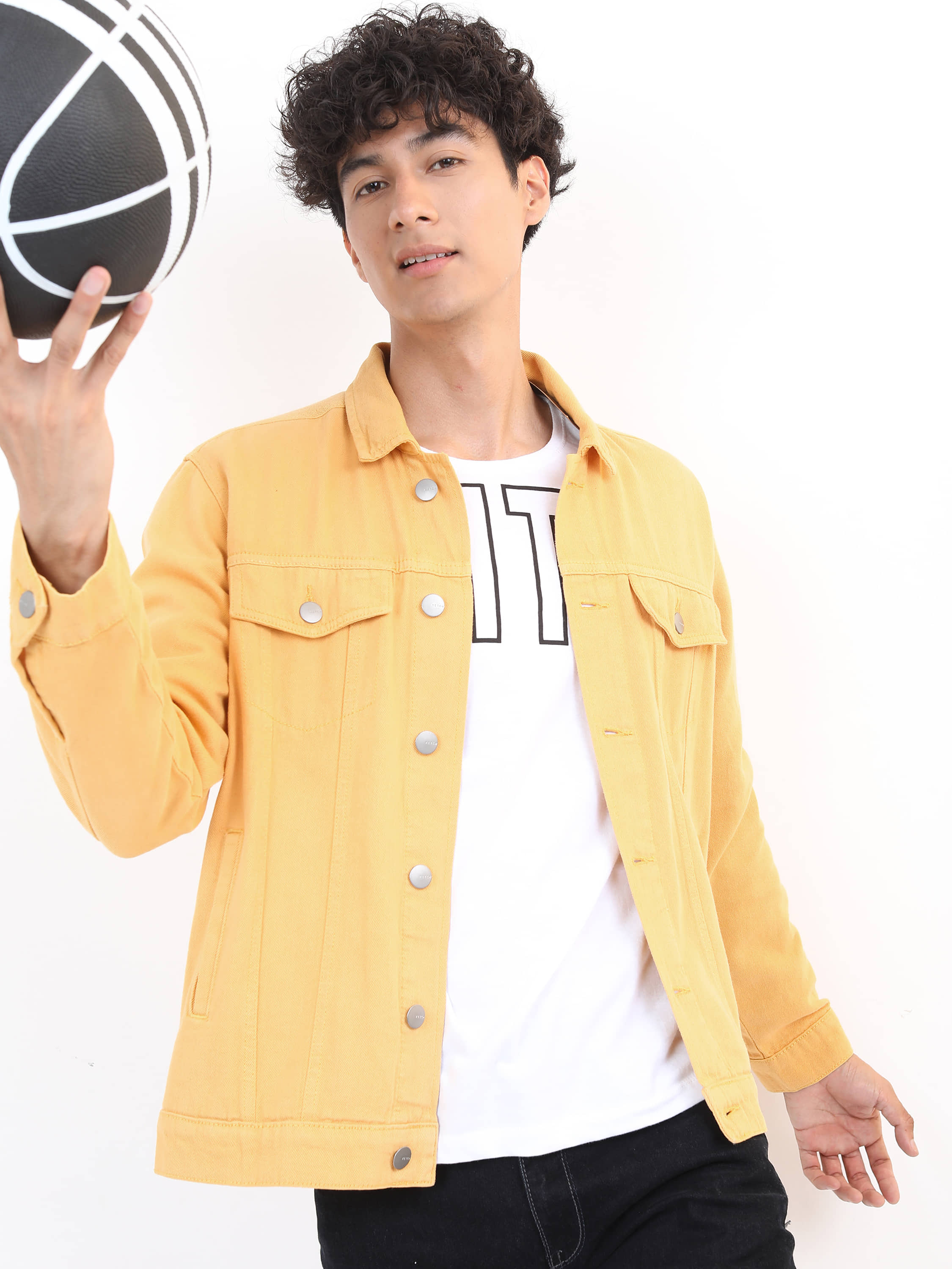 Ketch Cotton Men's Denim Jacket - Yellow ( Pack of 1 ) - Jackets & Coats | Buy online on ZillyBuy