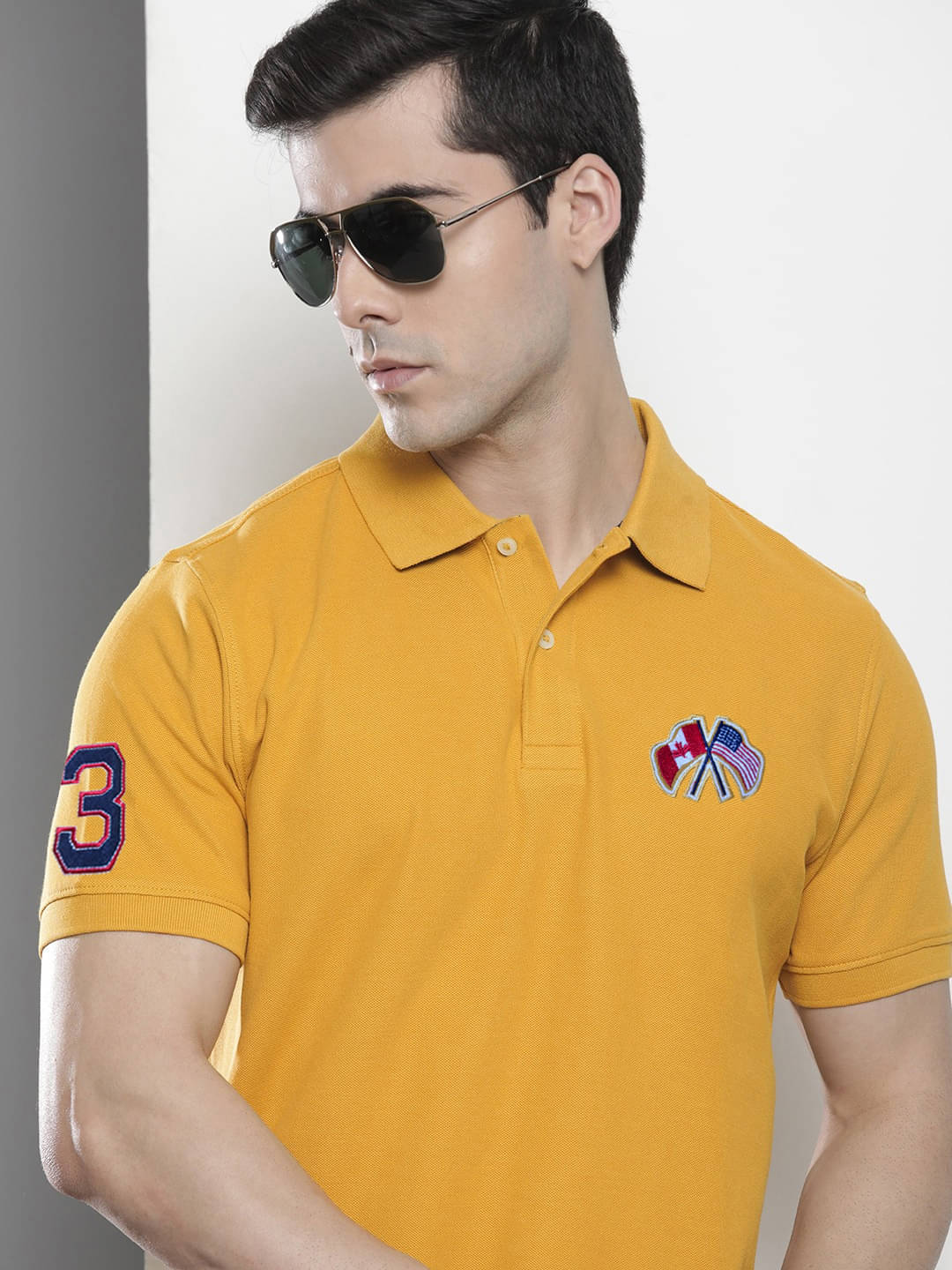     			Merriment Pack of 1 Cotton Blend Regular Fit Embroidered Half Sleeves Men's Polo T Shirt ( Mustard )