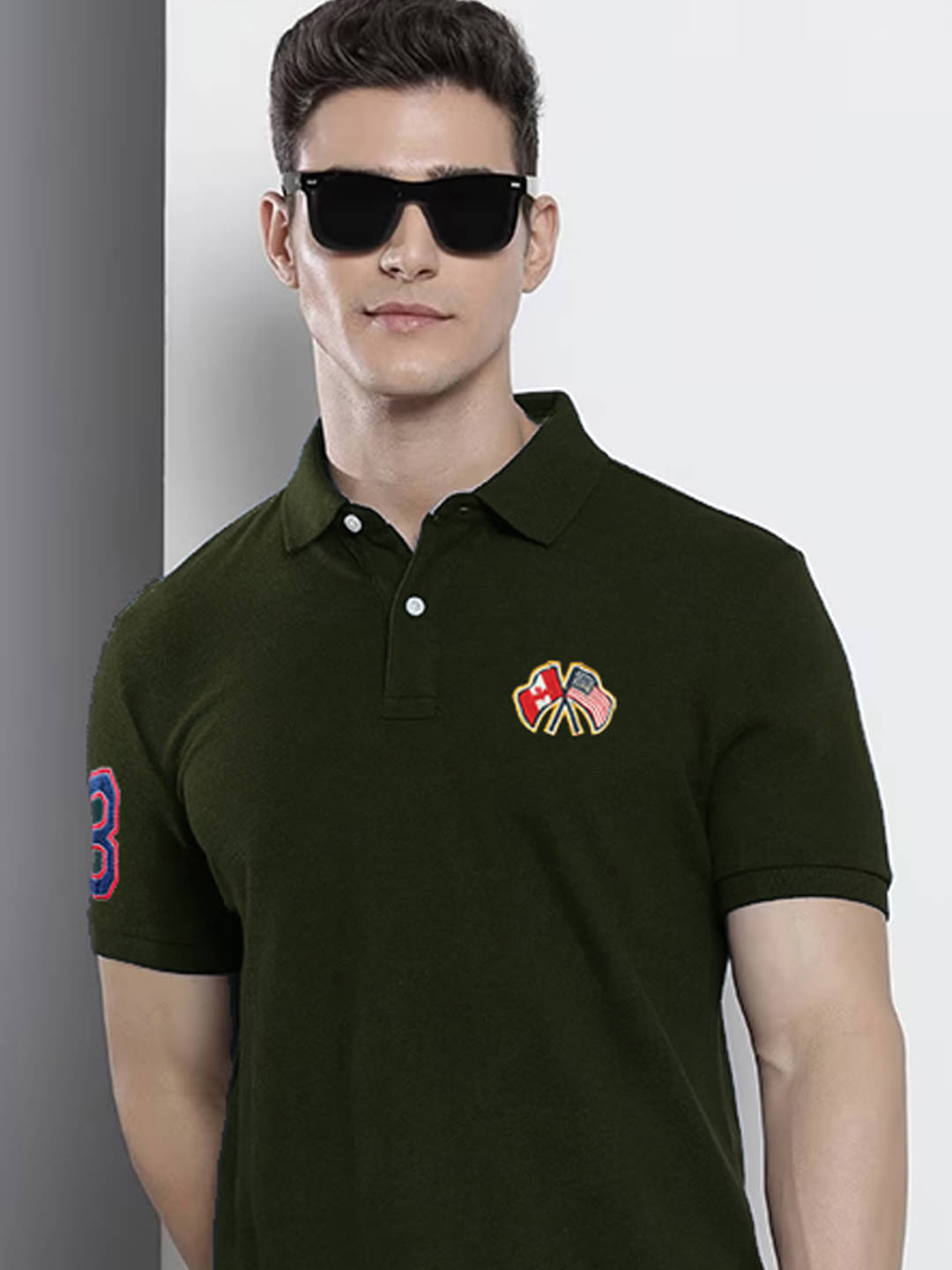 Merriment Pack of 1 Cotton Blend Regular Fit Embroidered Half Sleeves Men's Polo T Shirt ( Olive Green ) Merriment Pack of 1 Cotton Blend Regular Fit Embroidered Half Sleeves Men's Polo T Shirt ( Olive Green )