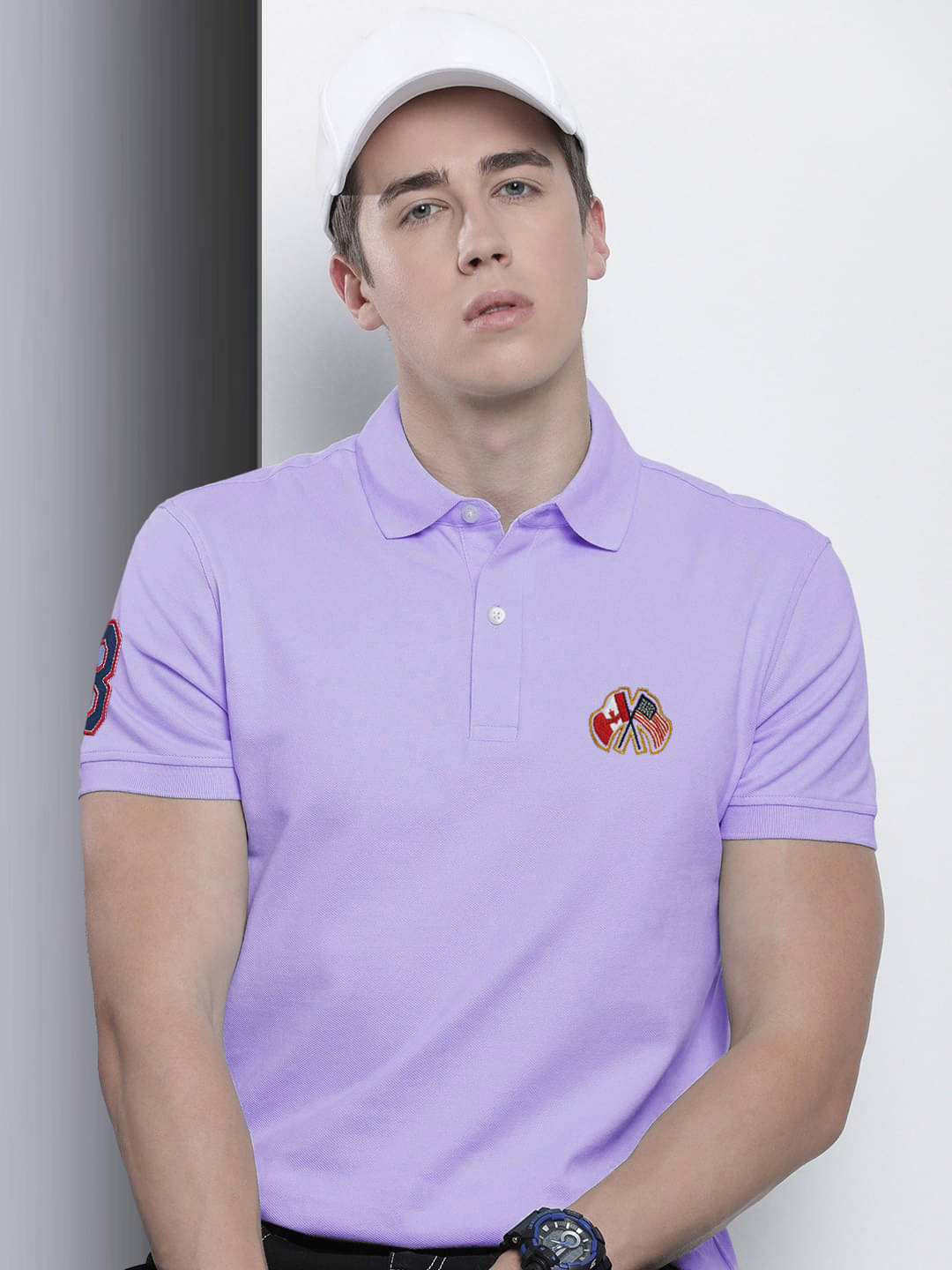 Merriment Pack of 1 Cotton Blend Regular Fit Embroidered Half Sleeves Men's Polo T Shirt ( Lavender ) Merriment Pack of 1 Cotton Blend Regular Fit Embroidered Half Sleeves Men's Polo T Shirt ( Lavender )