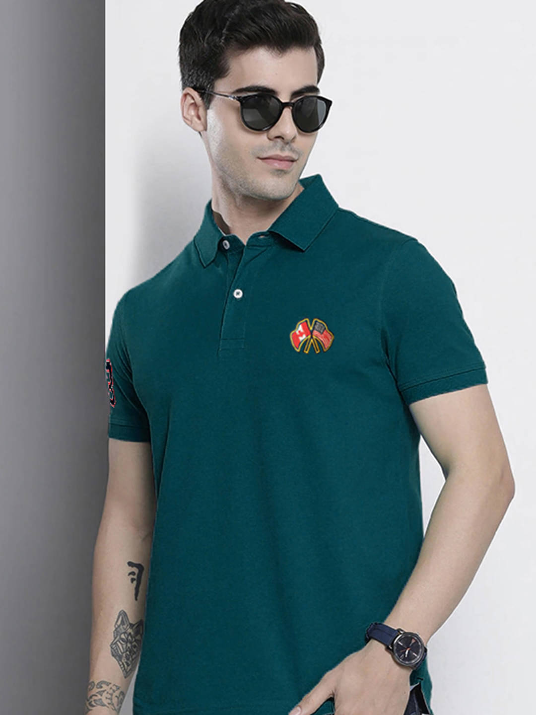 Merriment Pack of 1 Cotton Blend Regular Fit Embroidered Half Sleeves Men's Polo T Shirt ( Teal Blue ) Merriment Pack of 1 Cotton Blend Regular Fit Embroidered Half Sleeves Men's Polo T Shirt ( Teal Blue )