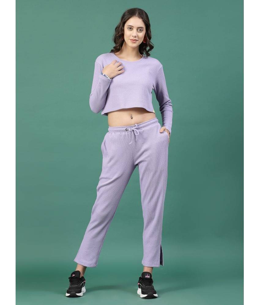     			Rigo Women Self Design Top With Trousers Co-Ord Set ( Lavender )