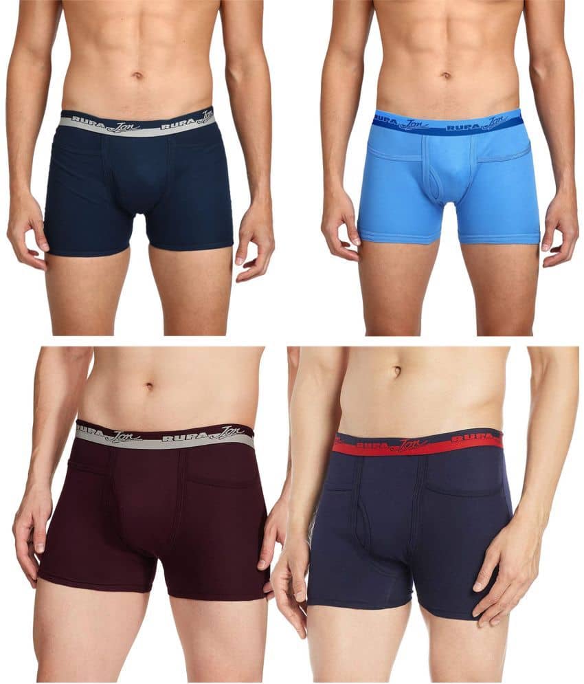 Rupa Jon Multicolor Cotton Men's Trunks ( Pack of 4 )