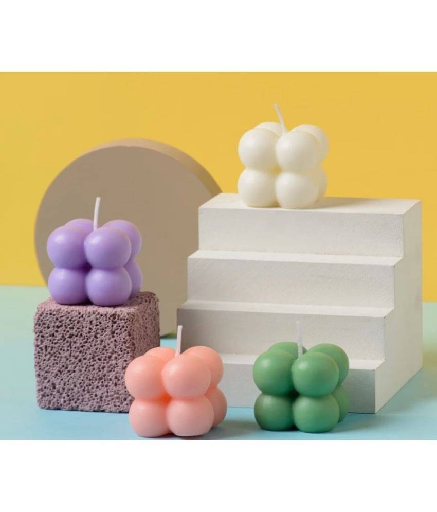     			SS ENTERPRISE Multicolor Pillar Candle 5 cm ( Pack of 4 )