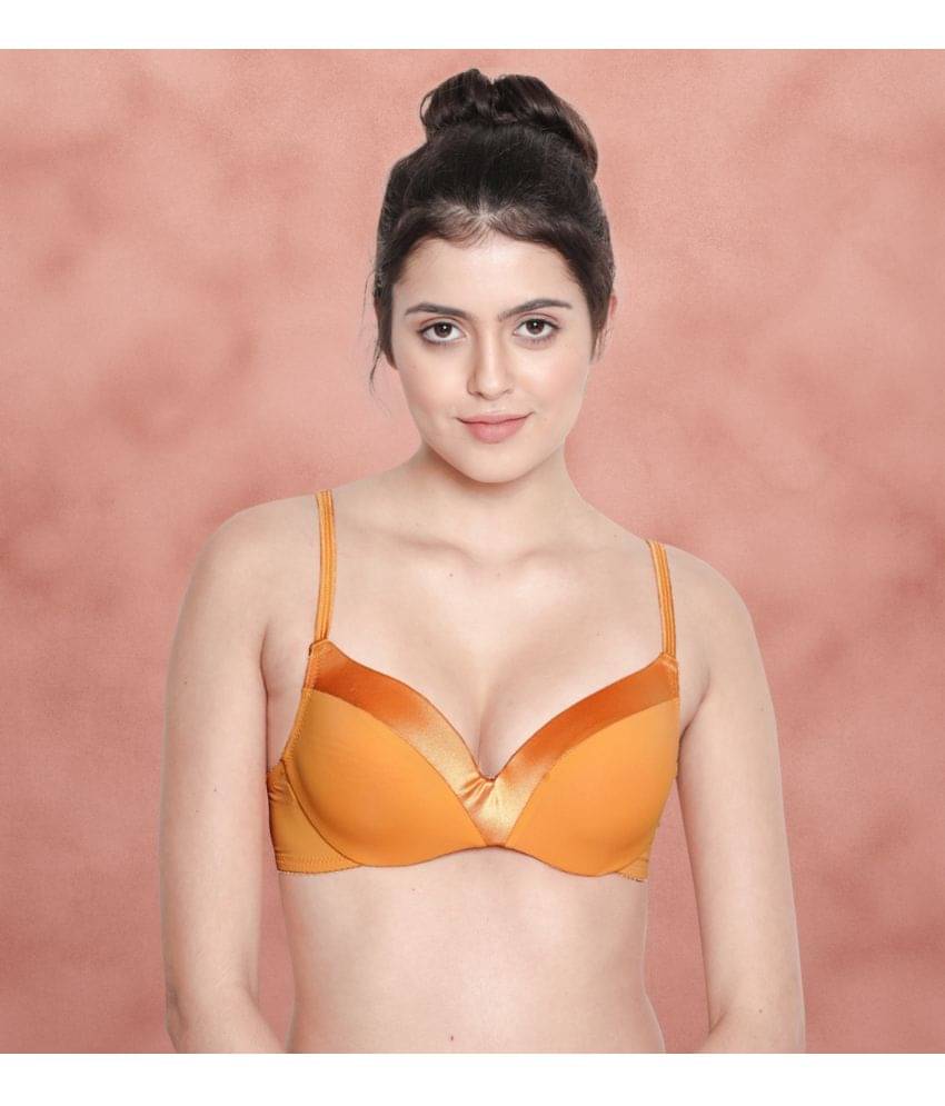 Susie Nylon Women's Push Up Bra ( Orange ) S006-Marigold Susie Nylon Women's Push Up Bra ( Orange ) S006-Marigold