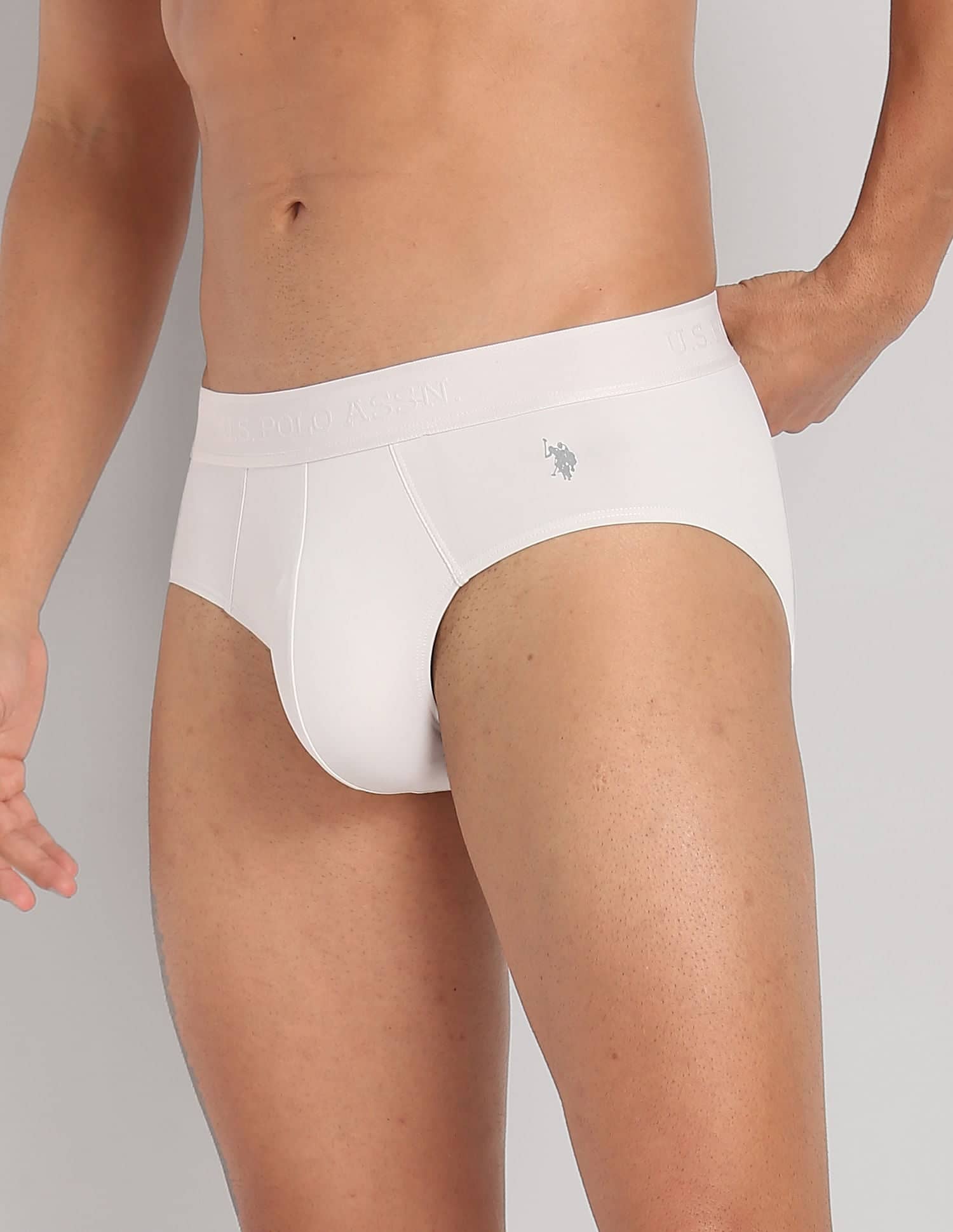 U.S. Polo Assn. Off White Nylon Men's Briefs ( Pack of 1 )