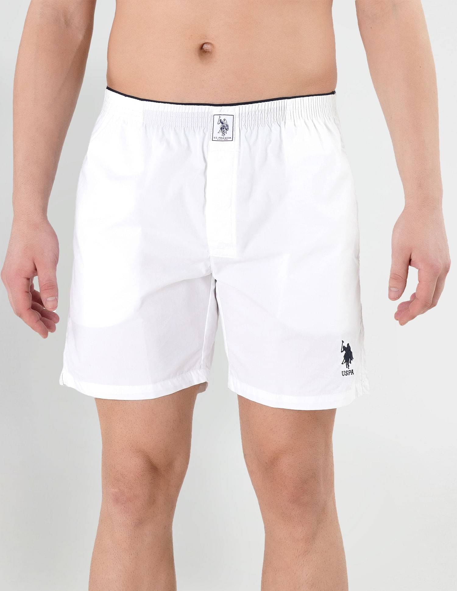     			U.S. Polo Assn. White Cotton Men's Shorts ( Pack of 1 )
