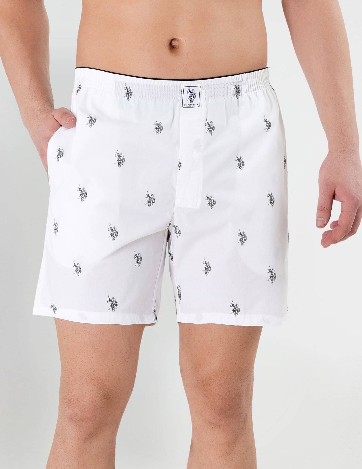     			U.S. Polo Assn. White Cotton Men's Shorts ( Pack of 1 )