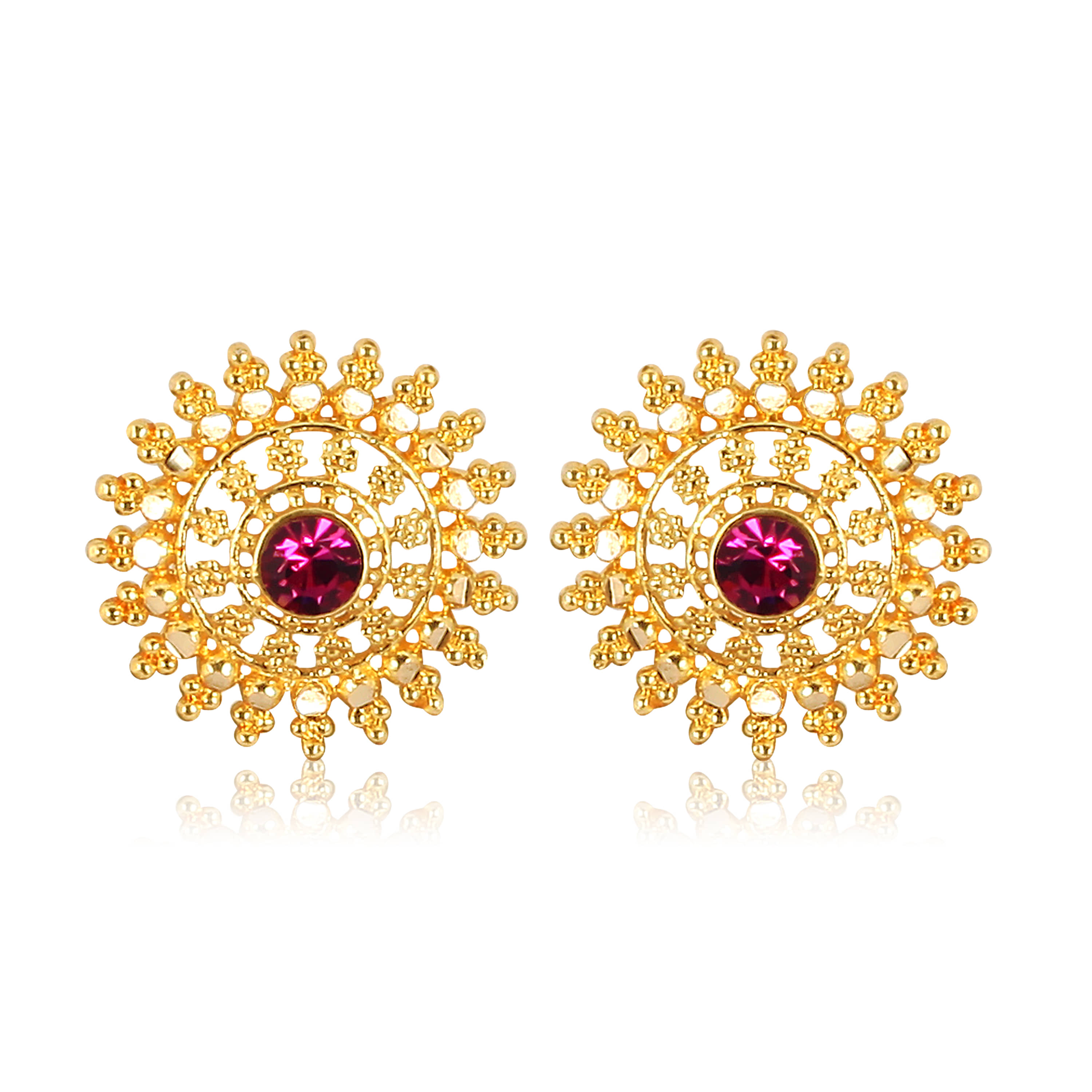 Vighnaharta Golden Stud Earrings ( Pack of 1 ) - Earrings | Buy online on ZillyBuy