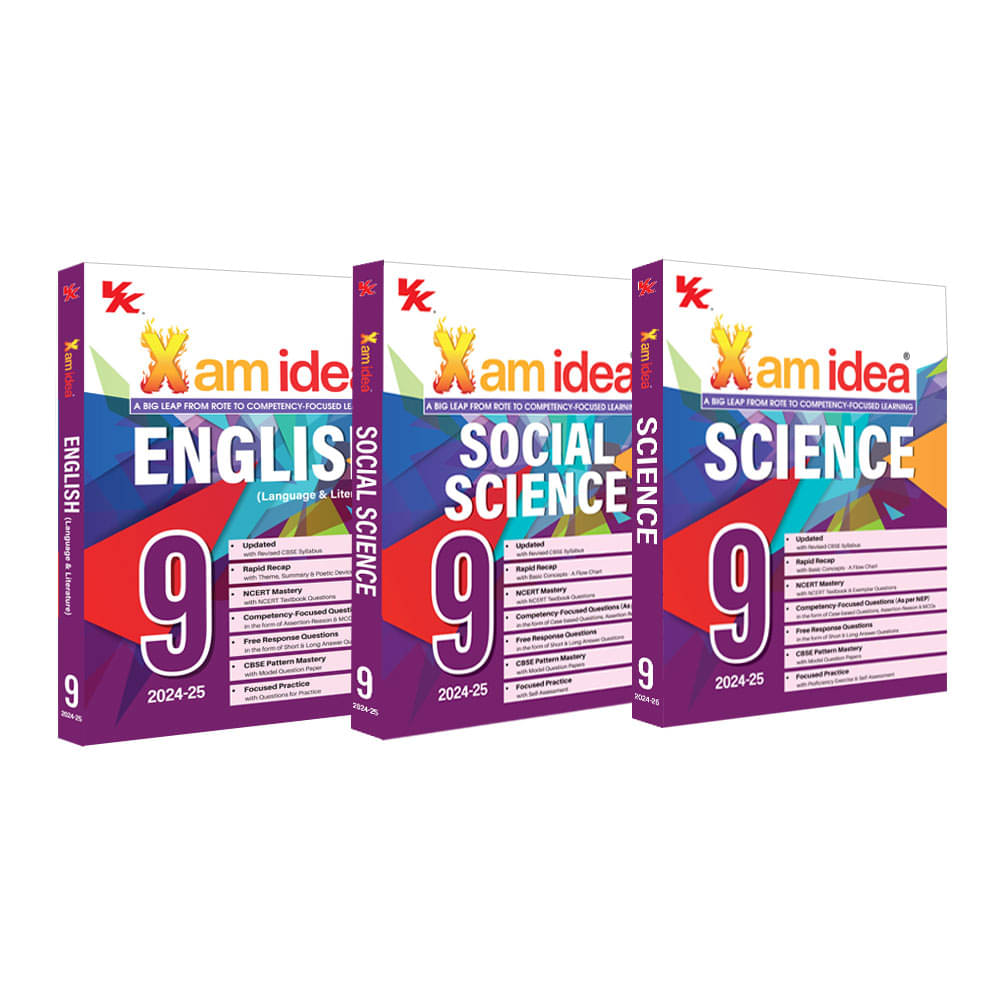 Xam idea Bundle Set of 3 (Science, Social Science, & English) Class 9 Book | CBSE | Chapterwise Question Bank | 2024-25 Exam Xam idea Bundle Set of 3 (Science, Social Science, & English) Class 9 Book | CBSE | Chapterwise Question Bank | 2024-25 Exam