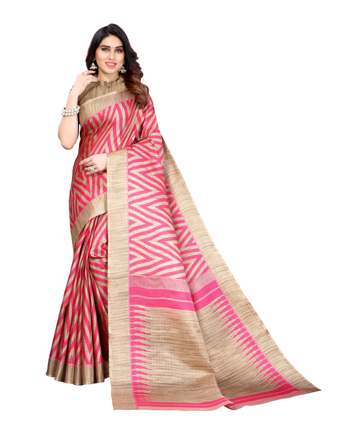 Aadvika Art Silk Printed Saree With Unstitched Blouse Piece ( Multicolour ) Aadvika Art Silk Printed Saree With Unstitched Blouse Piece ( Multicolour )