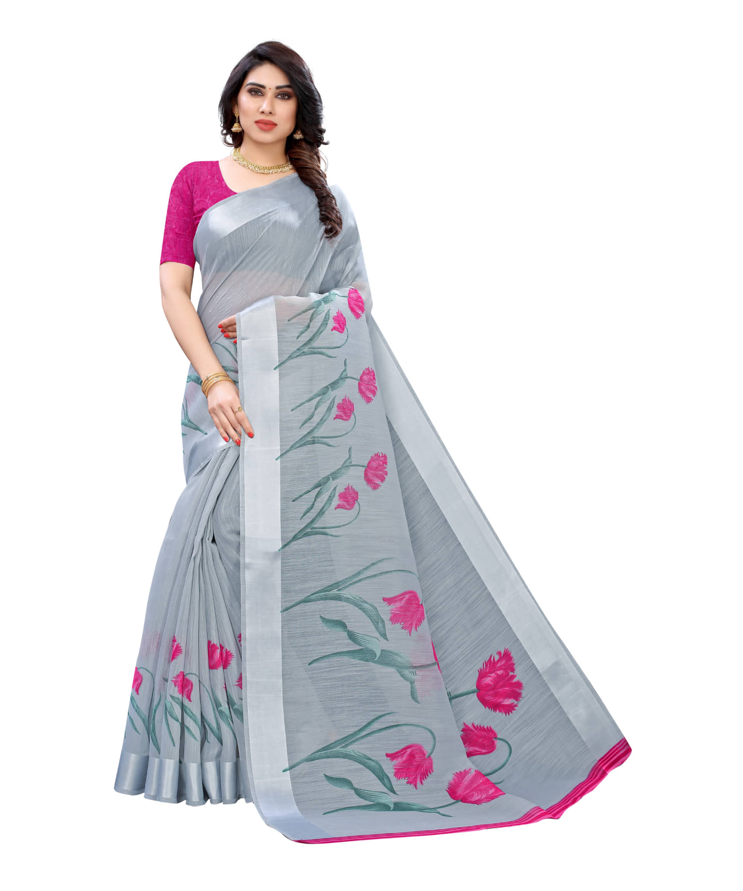 Aadvika Art Silk Printed Saree With Unstitched Blouse Piece ( Multicolour ) - Sarees | Buy online on ZillyBuy