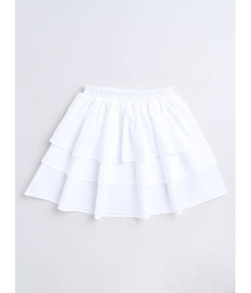     			Aww Hunnie Pack of 1 Girls Cotton Straight Skirt ( White )