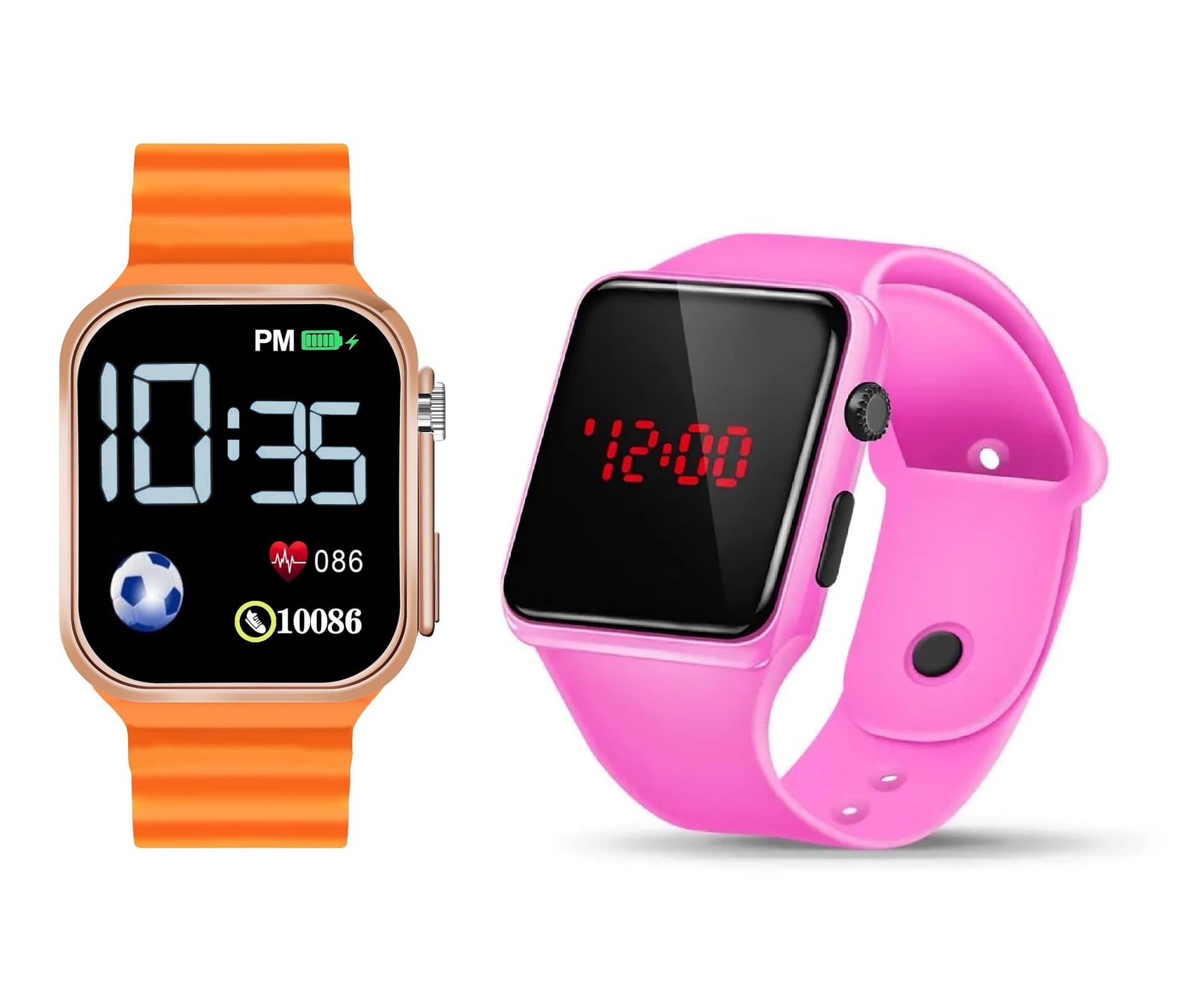 DECLASSE Orange Rubber Digital Womens Watch