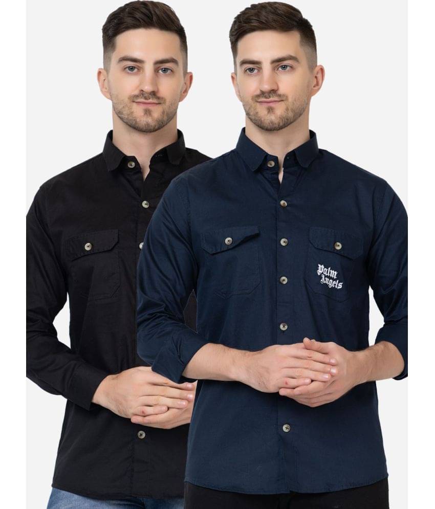 FREKMAN 100% Cotton Regular Fit Solids Full Sleeves Men's Casual Shirt - Multi ( Pack of 2 )     			FREKMAN 100% Cotton Regular Fit Solids Full Sleeves Men's Casual Shirt - Multi ( Pack of 2 )