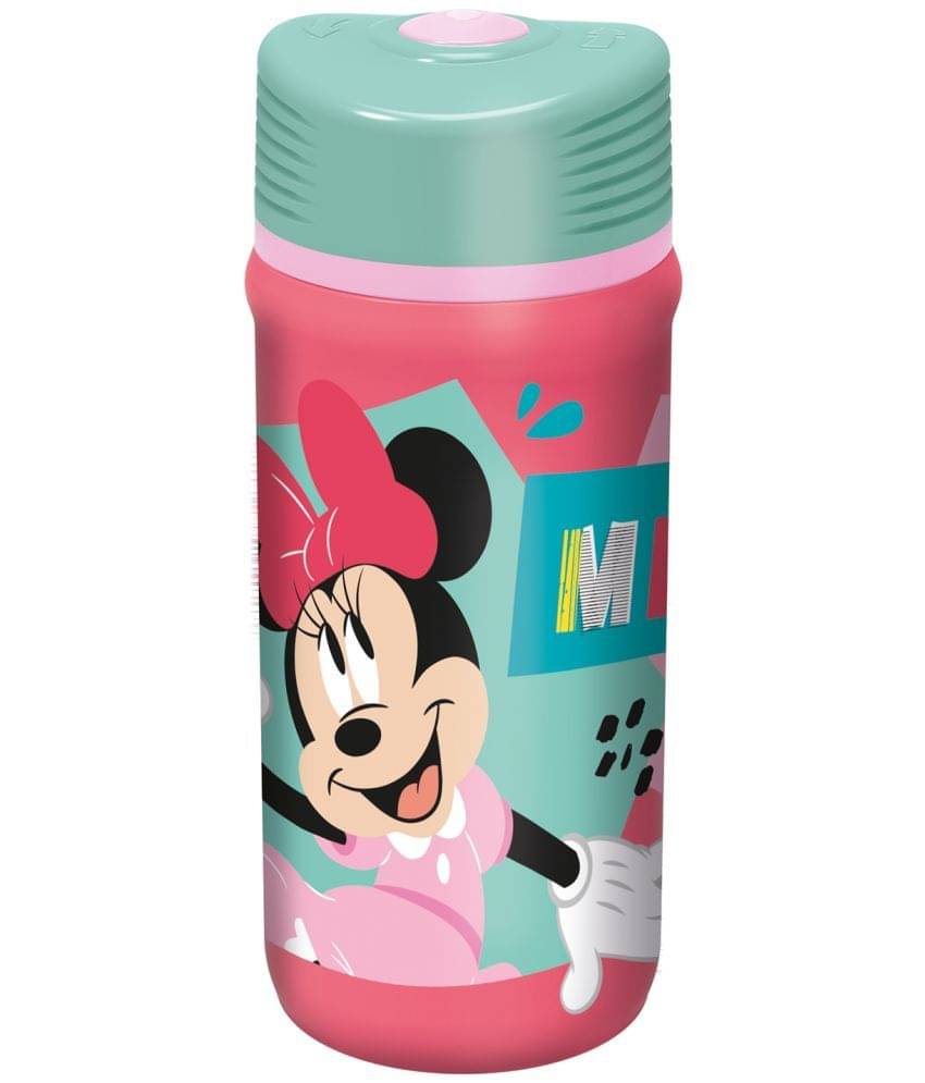     			Gluman Twisty Pink Plastic Sipper Water Bottle 390 mL ( Set of 1 )