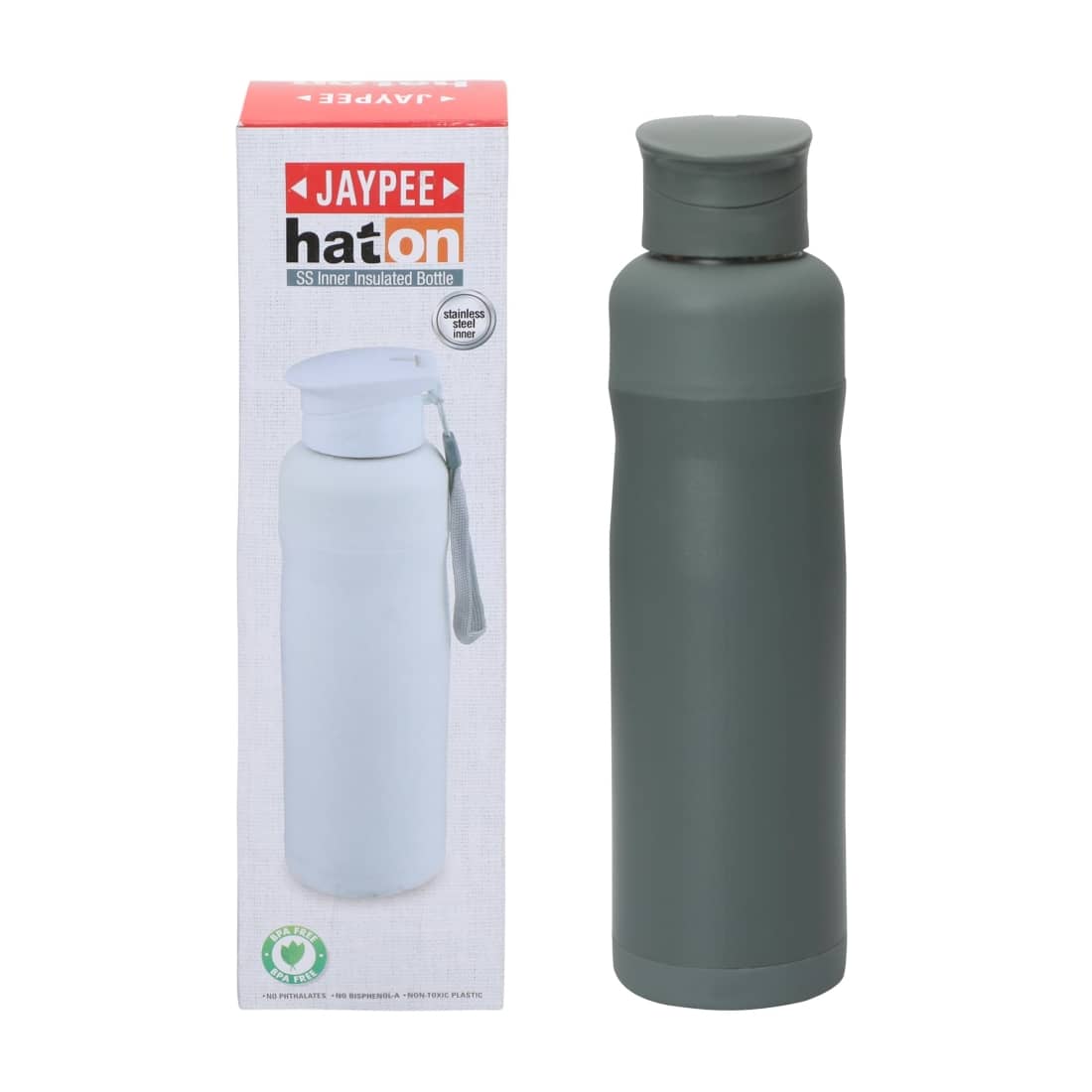 Jaypee Dark Green Stainless Steel School Water Bottle 650 mL ( Set of 1 )