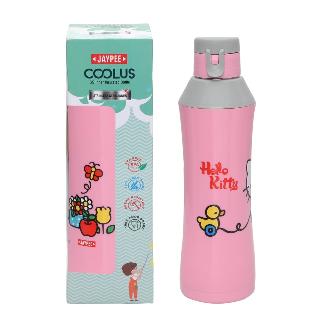     			Jaypee Pink Stainless Steel School Water Bottle 650 mL ( Set of 1 )