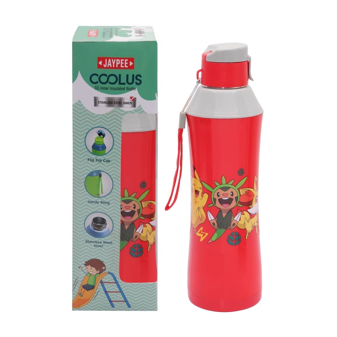    			Jaypee Red Stainless Steel School Water Bottle 650 mL ( Set of 1 )