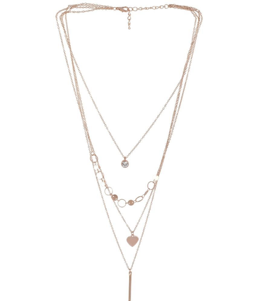 Jiyanshi fashion Rose Gold Pendant set ( Pack of 1 )     			Jiyanshi fashion Rose Gold Pendant set ( Pack of 1 )