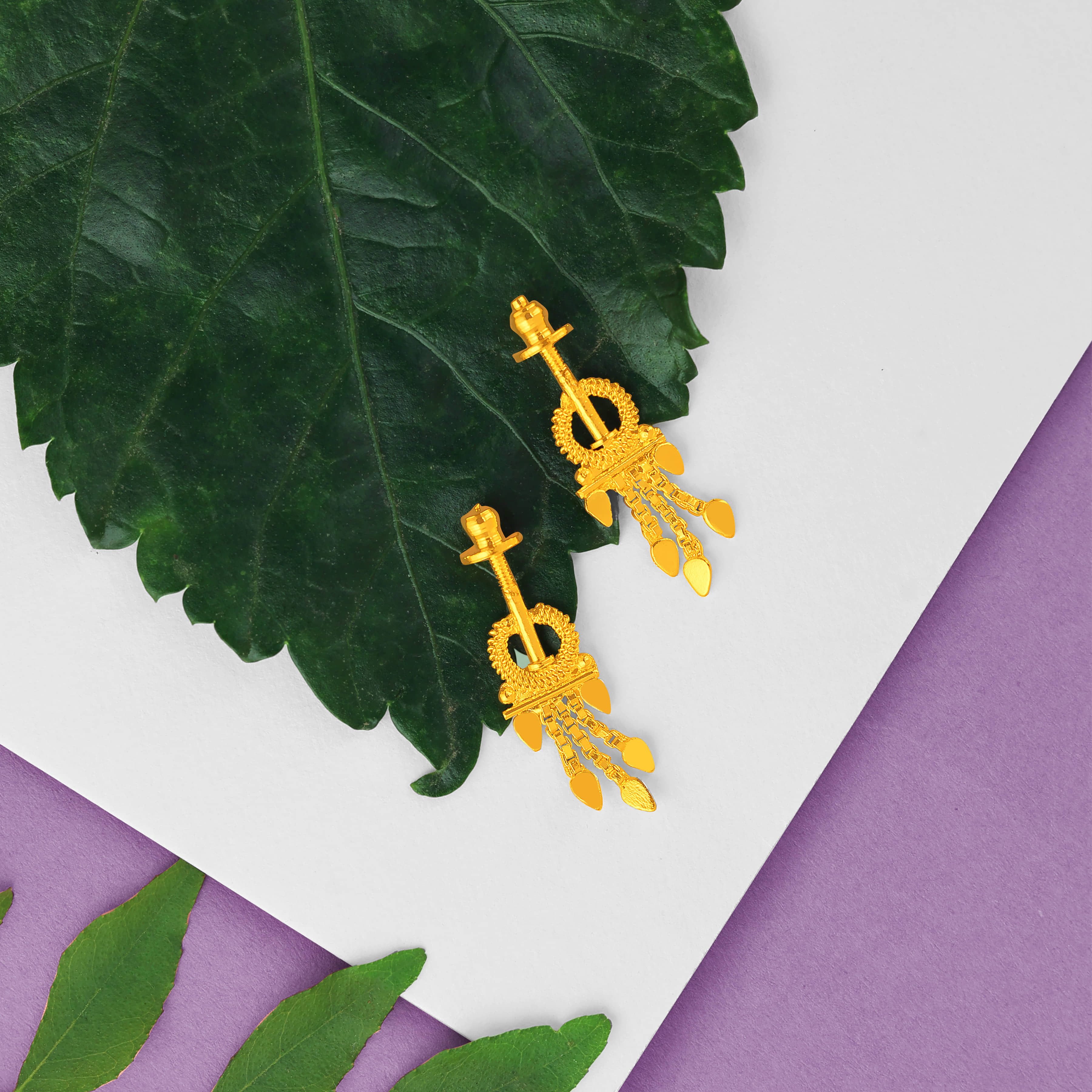 LUV FASHION Golden Drop Earrings ( Pack of 1 ) - Earrings | Buy online on ZillyBuy