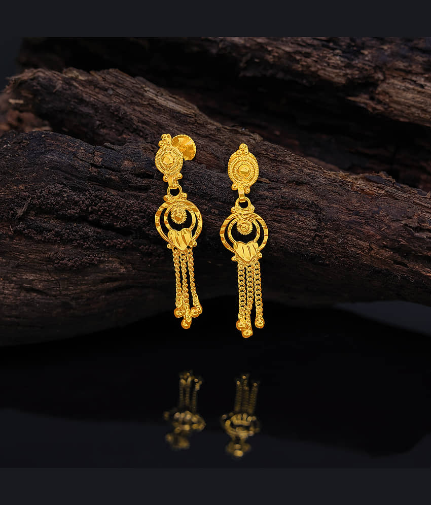 LUV FASHION Golden Drop Earrings ( Pack of 1 ) - Earrings | Buy online on ZillyBuy